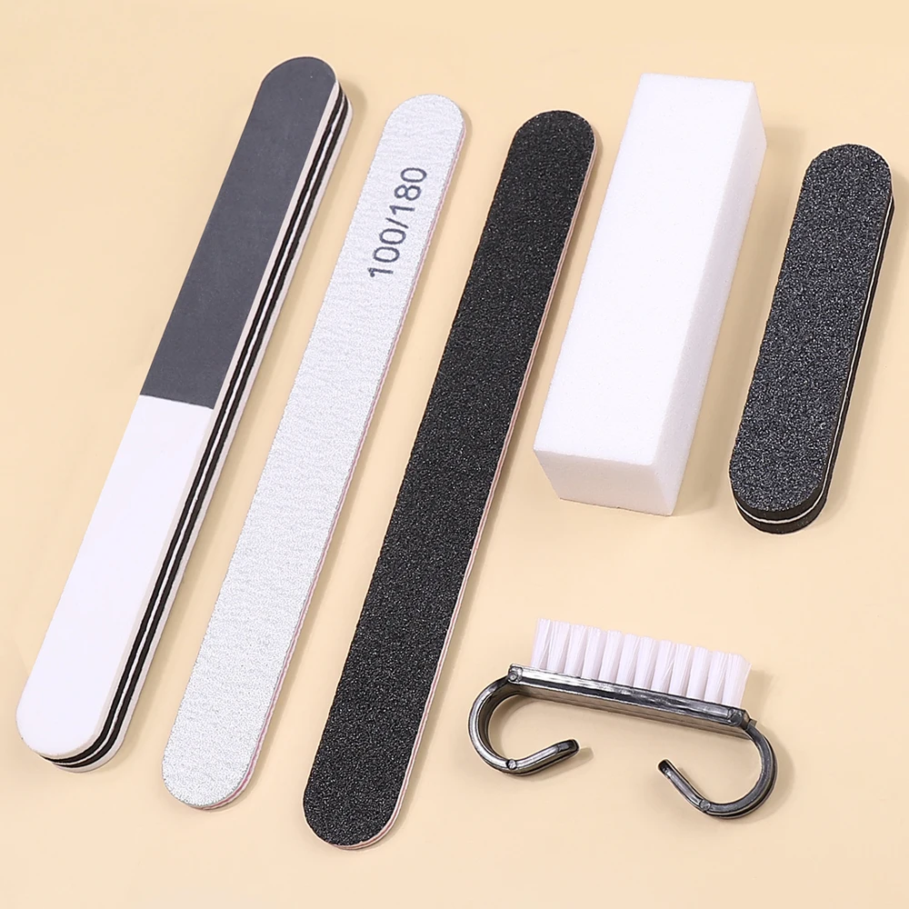 Пилки для ногтей 6 шт./комплект кисточки порошков губчатые бруски прочная
