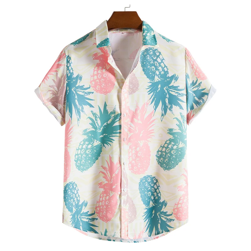 Men's Hawaiian Shirts Casual Sportshirt Blue Sky White Clouds Simple Printed Clothing Male Ladies Travel Party Oversized Clothes