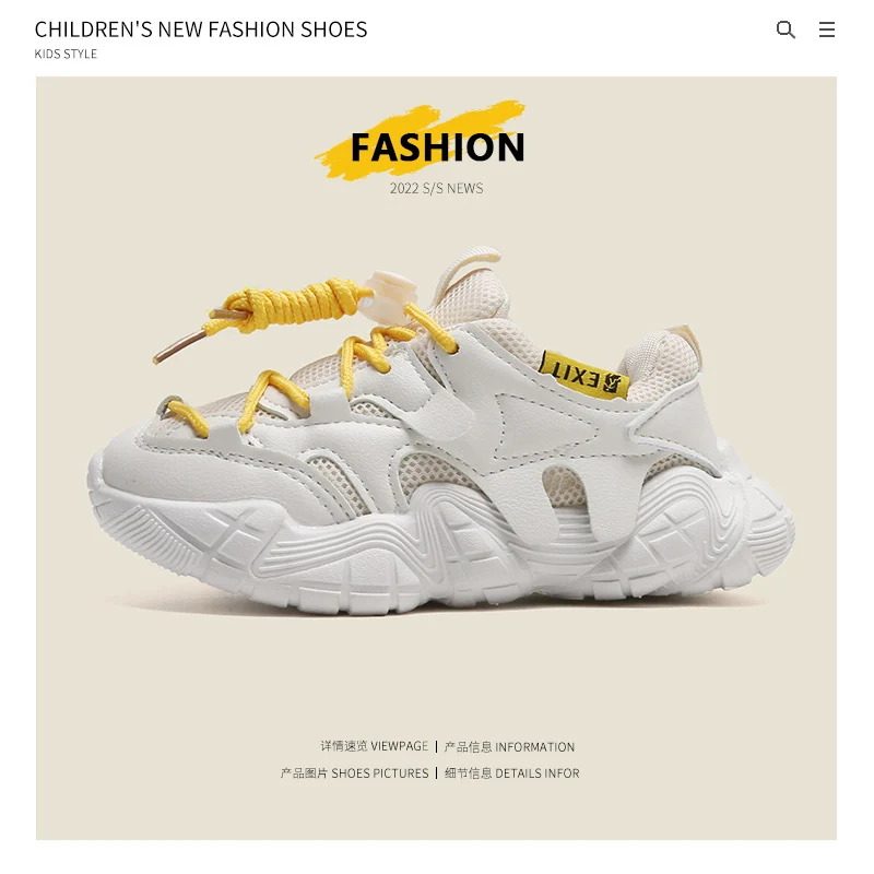 

Kids Boys Shoes 2022 New Mesh Breathable All-match Fashion Handsome Korean Girls Dad Shoes Children's Shoes