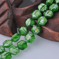 10pcs 16x14mm hexagon shape faceted lampwork glass loose crafts beads wholesale lot for diy jewelry making findings