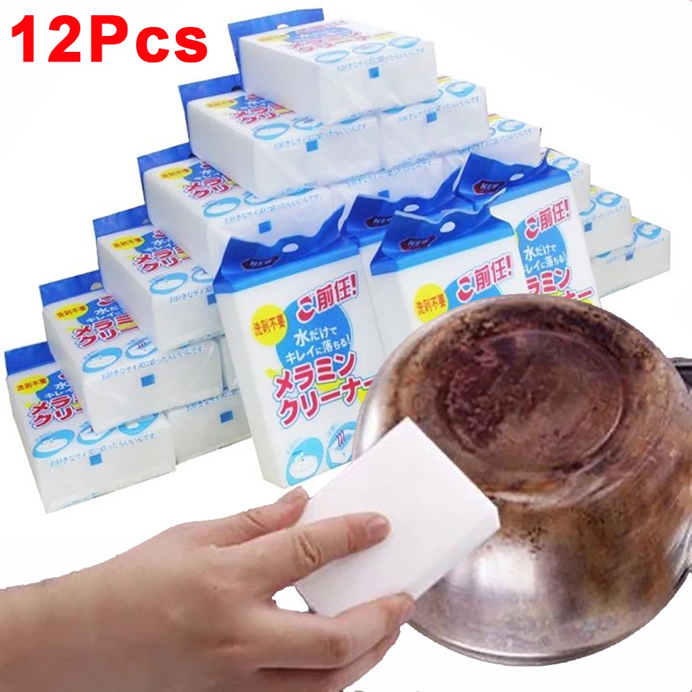 

12/1Pcs Magic Sponge Cleaner Multi-functional Melamine Cleaning Sponges For Kitchen Dish Pot Household Bathroom Cleaning Tools