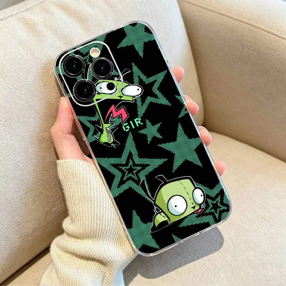 Фото Madness- Invader Z-Zim Gir Чехол для телефона для iPhone 17, 16, 15, 14, 13, 12, 11, Pro Max, 16/15/14 Plus Прозрачный чехол №4