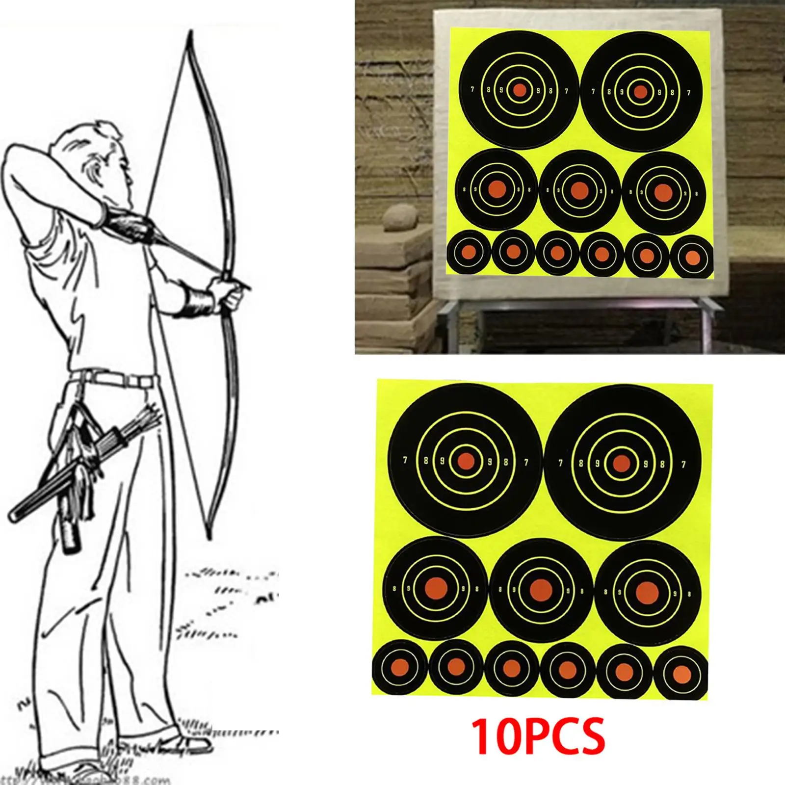 

10pcs Self-Adhesive Paper Reactive Sticker Splatter Hunting
