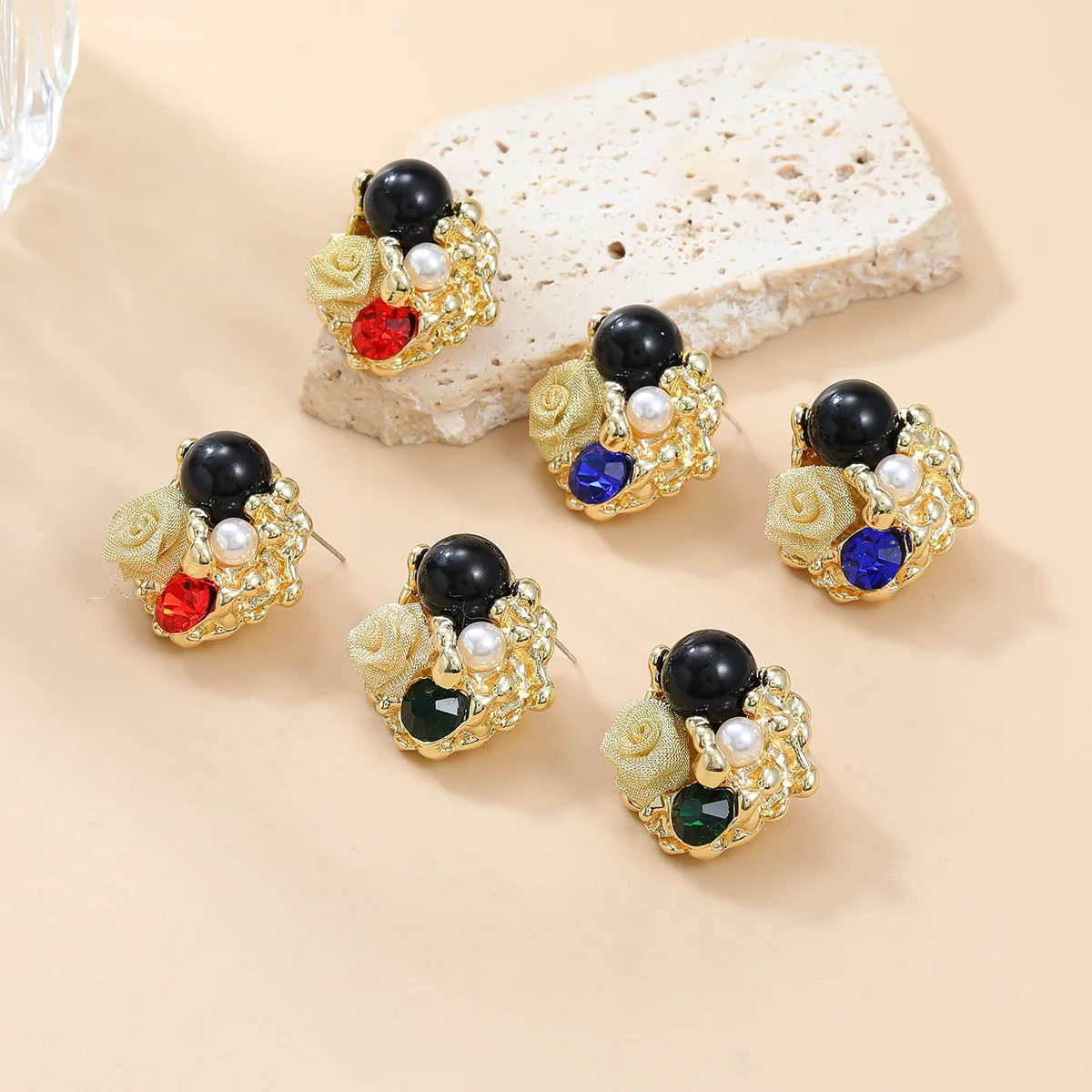 Французские металлические круглые полимерные геометрические серьги для женщин