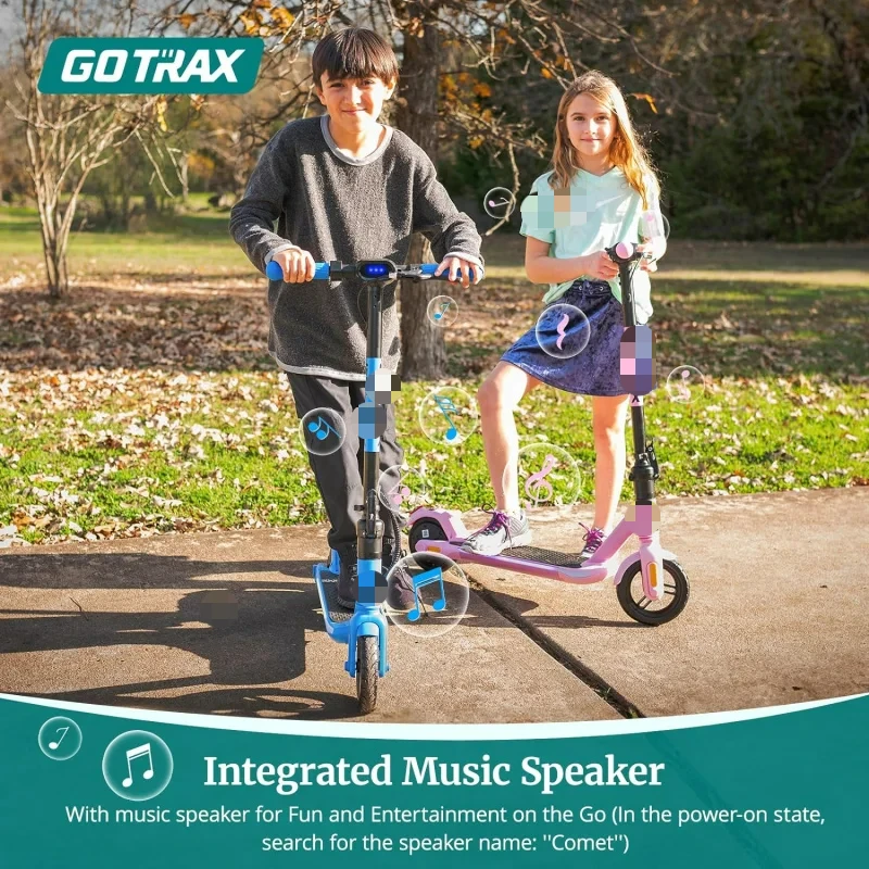 Складной электрический самокат Gotrax Comet для детей 6-12 управление дроссельной