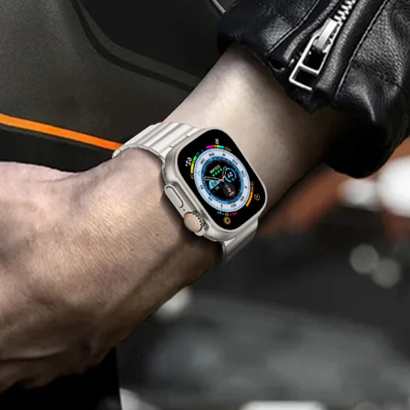 Stainless Steel Strap for Apple Watch 8 ultra 49mm Watchband for iWatch 8 7 6 5 4 3 2 1 SE Series 45mm 44mm Replacement band