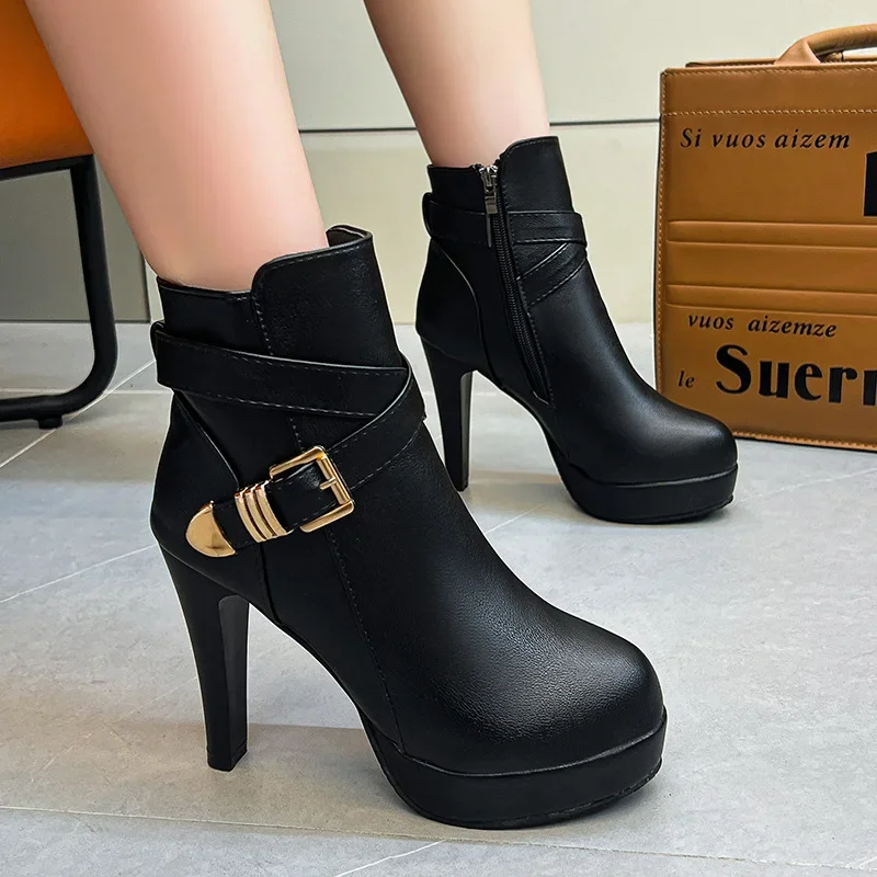 Женские ботильоны на очень высоком каблуке водонепроницаемые платформе с