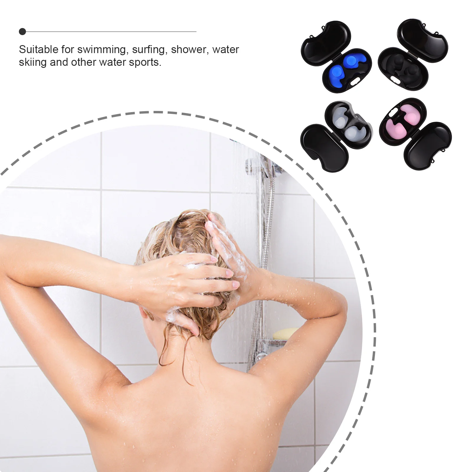 

4 Pairs Swimmer EarPlugs Water Protection Swimming Kids Bathing Ear Plugs