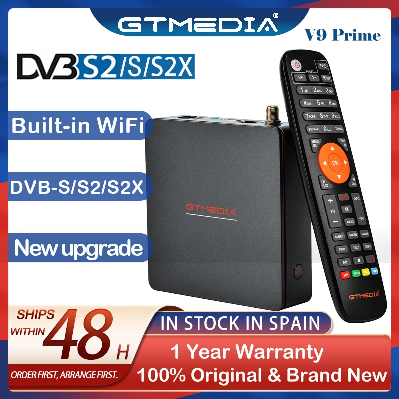 Спутниковый ТВ-приемник GTMEDIA V9 Prime DVB S/S2/S2X 1080P Встроенный 2 4G WIFI 10-битная поддержка