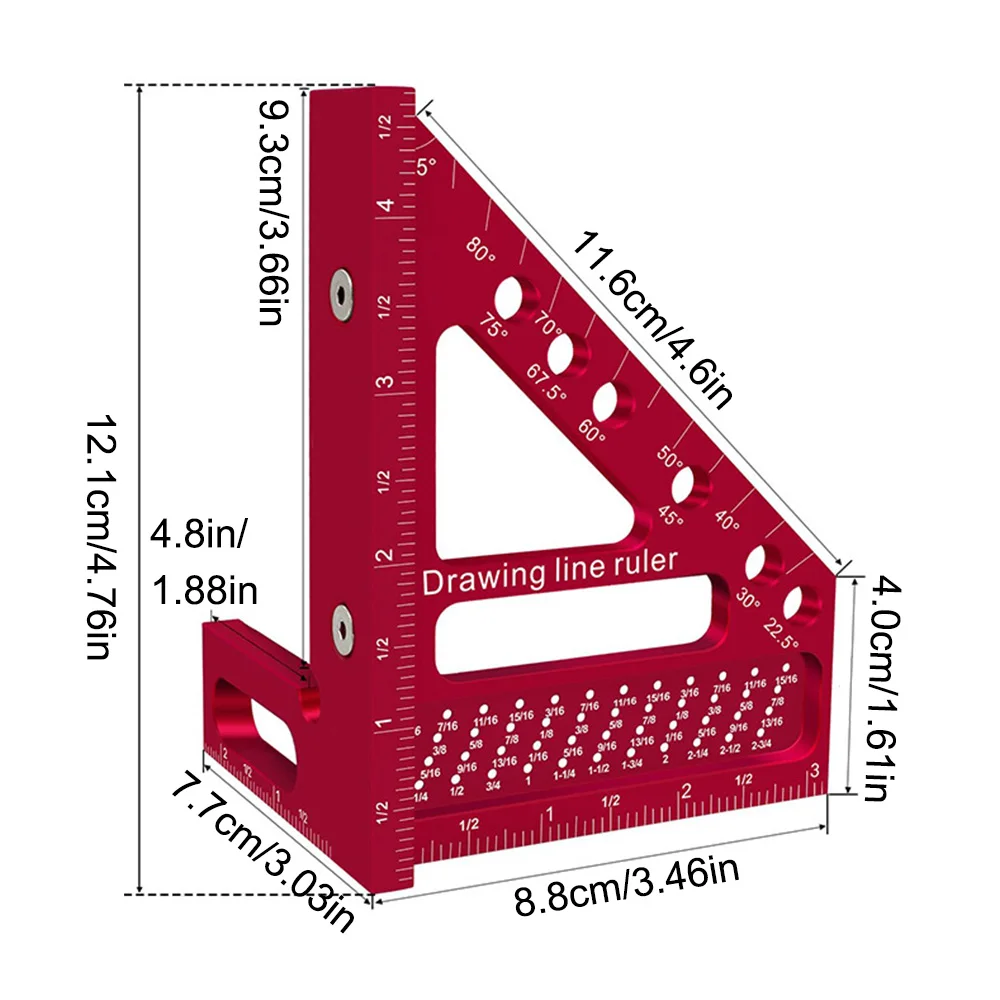 Плотницкий квадратный многоугольный деревообрабатывающий транспортир из