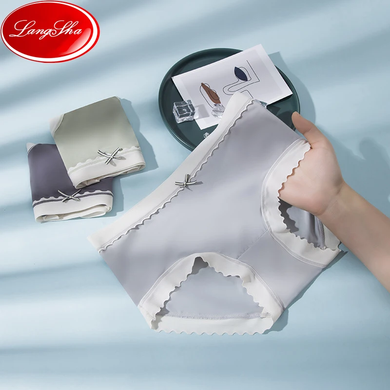 Бесшовные трусы для женщин шелковое нижнее белье 2 шт./компл. женские прозрачные