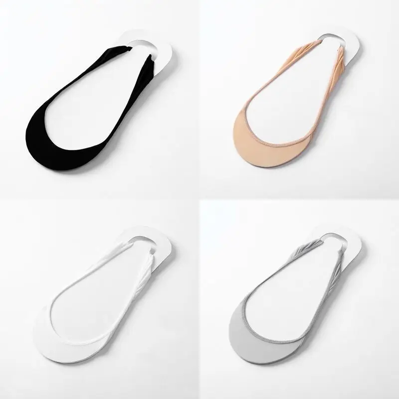 5 pairs Half Soles Garter Belt Sponge Mat Sling Ice Silk BoatFemale Hollow Invisible Half Summer Sweat Absorbing Thin Invisible