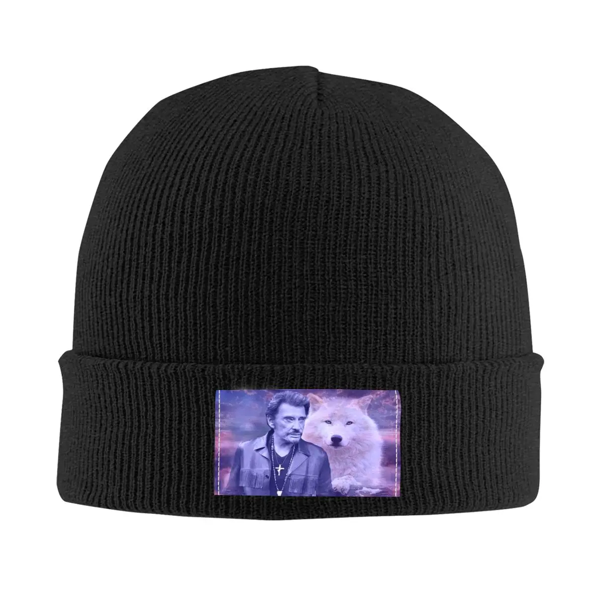 Johnny Hallyday Skullies Beanies Caps Unisex Winter Warm Knit Hat Hip Hop French Singer Rock Music Bonnet Hats Outdoor Ski Cap 1