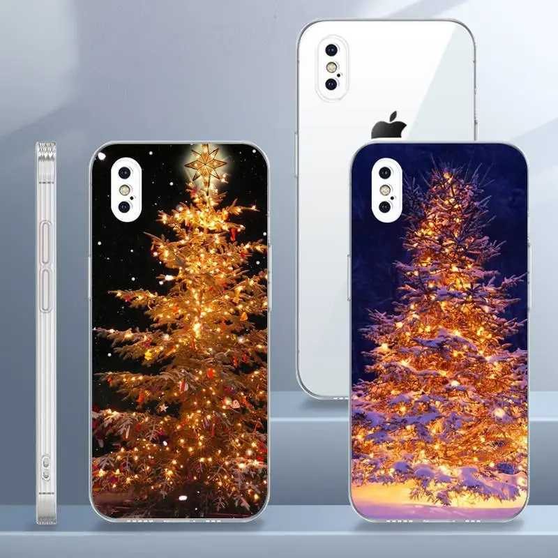 

Marry Christmas Tree New Year gift Phone Case Transparent soft For iphone 11 13 12 14 x xs xr pro max mini plus