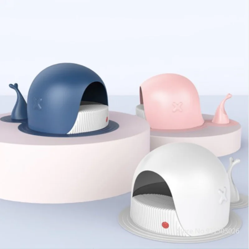 

Whale Look Fully Enclosed Cat Litter Box with Shovel Large Anti Odor Splash Proof Cat Potty Cute Kitten Toilet Pet Supplies