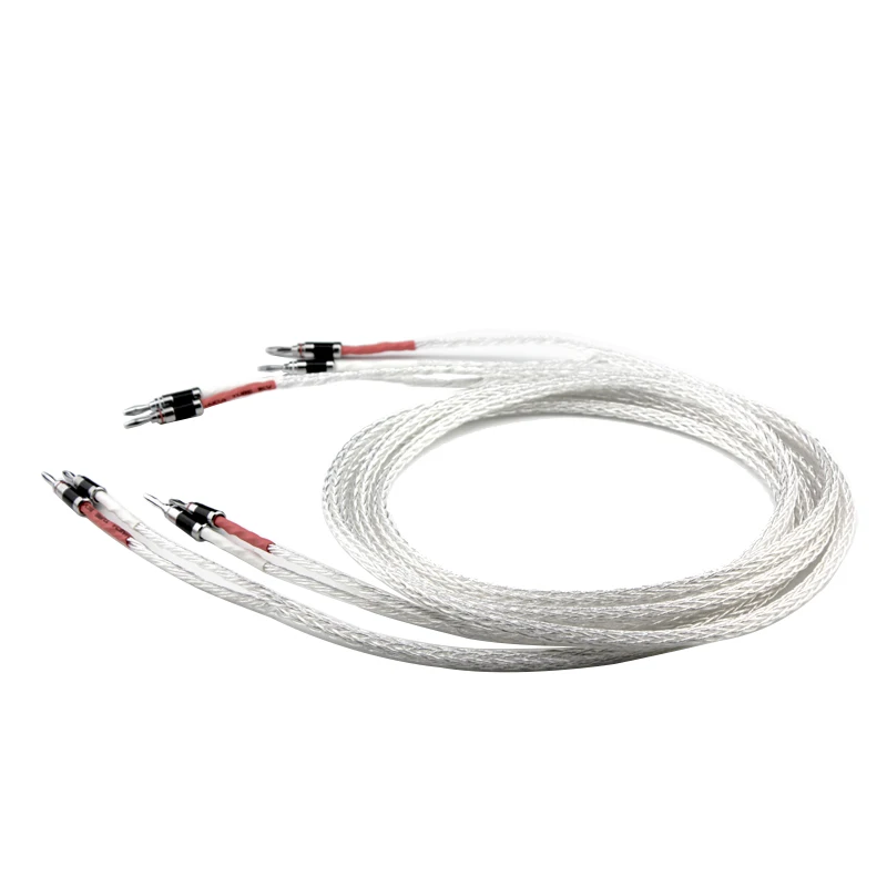 

8AG посеребренный OCC 16 жил 15AWG сердечник аудио кабель с родиевым покрытием Банановый штекер HIFI