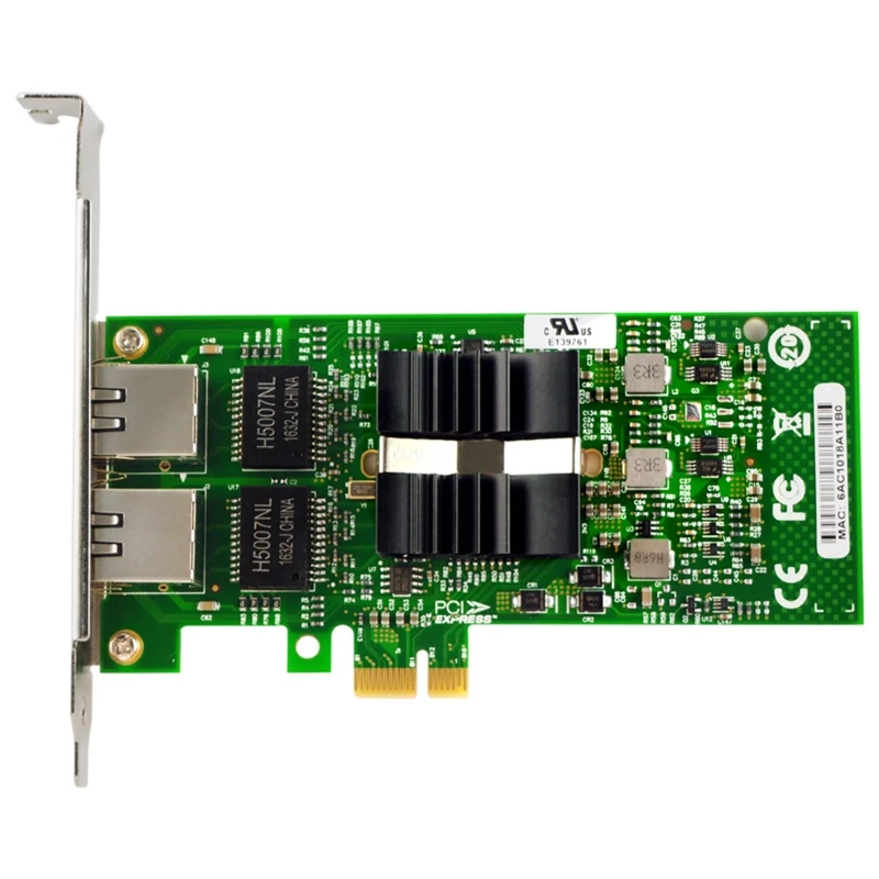 

Двойной гигабитный порт PCIE X1 1000 Мбит/с сетевая карта 82576-T2 Pci-e 1X RJ45 2 порта s проводной настольный Pcie сервер адаптер 85DD