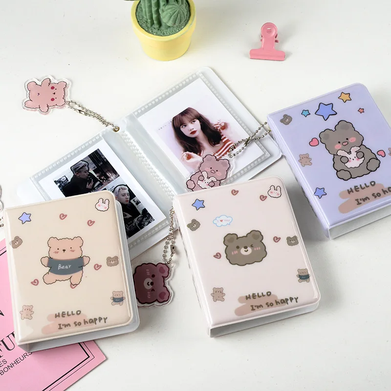 

Cartoon Bear Photo Album 3 Inch Photocard Holder Korean Idols Cards Collect Book 36 Pockets Mini Instax Photos Polaroid Album