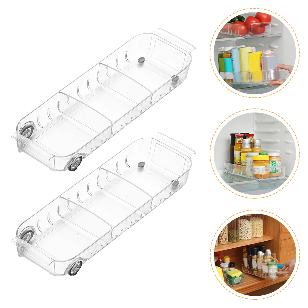 

2Pcs Multi-function Storage Convenient Household Vegetable Fridge Bin Fridge Accessory Transparent Fridge Bin for Freezer