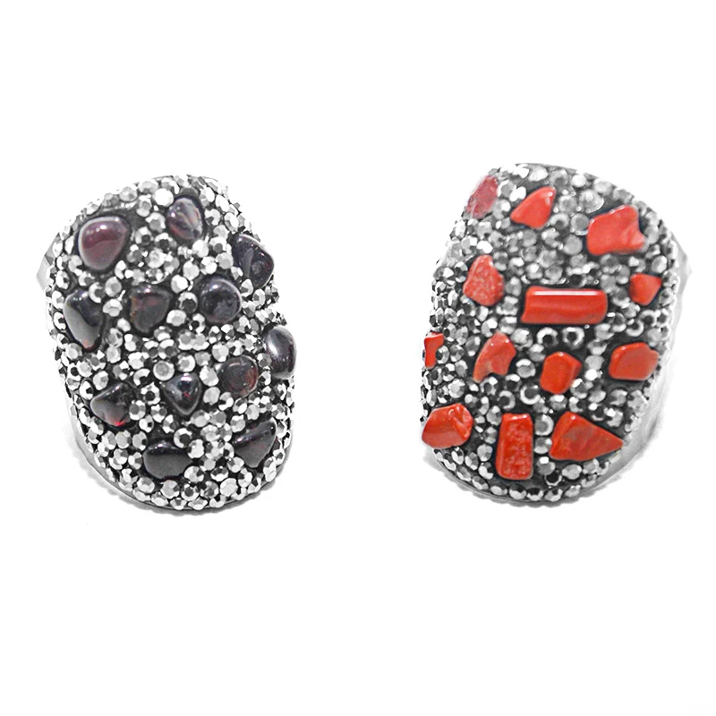 Микроинкрустация камнями с аметистом кольцо черный цвет пистолета рейки