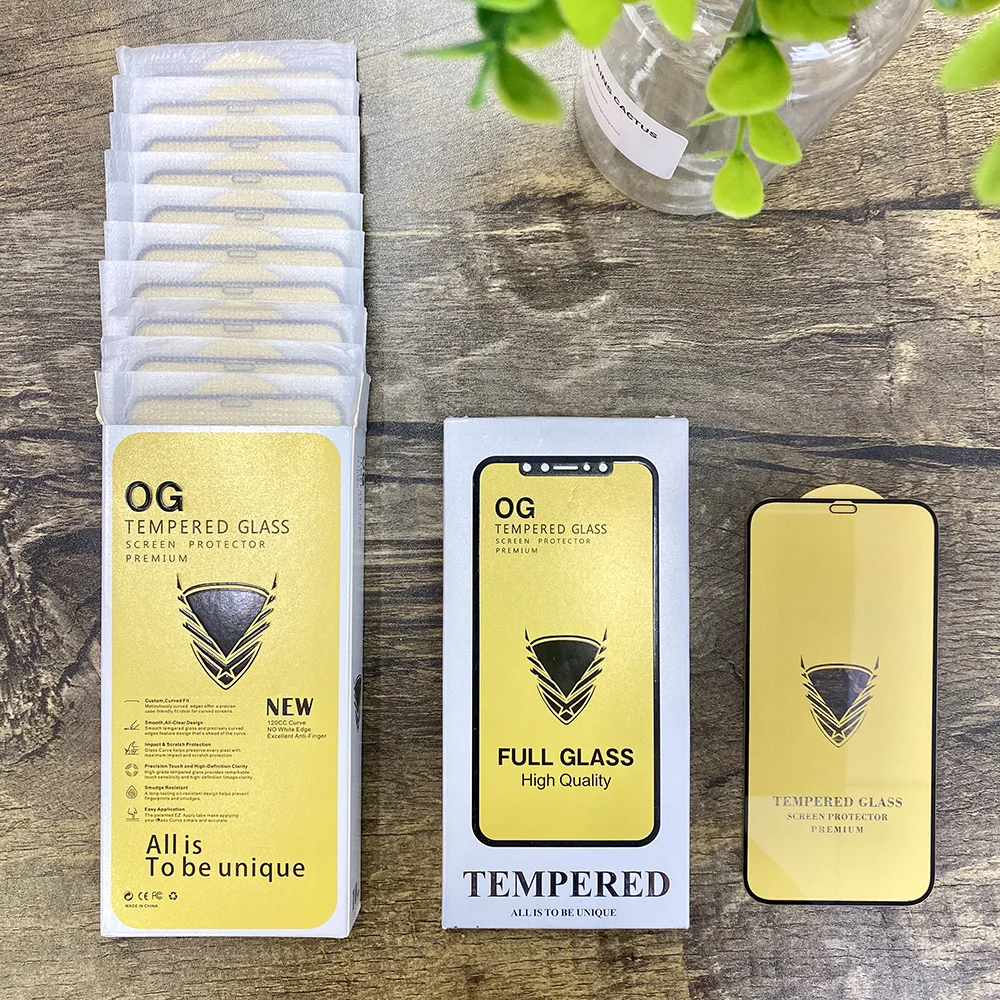 10/20pcs Golden Armor OG Tempered Glass 9H Premium Screen Protector Film For iPhone 14 13 12 11 Pro Max XS XR X 8 7 6 Plus SE