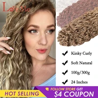 afro kinky curly twist synthetic hairs ombre brown blonde black 24 inch high temperature fibers water wavy soft natural hairs