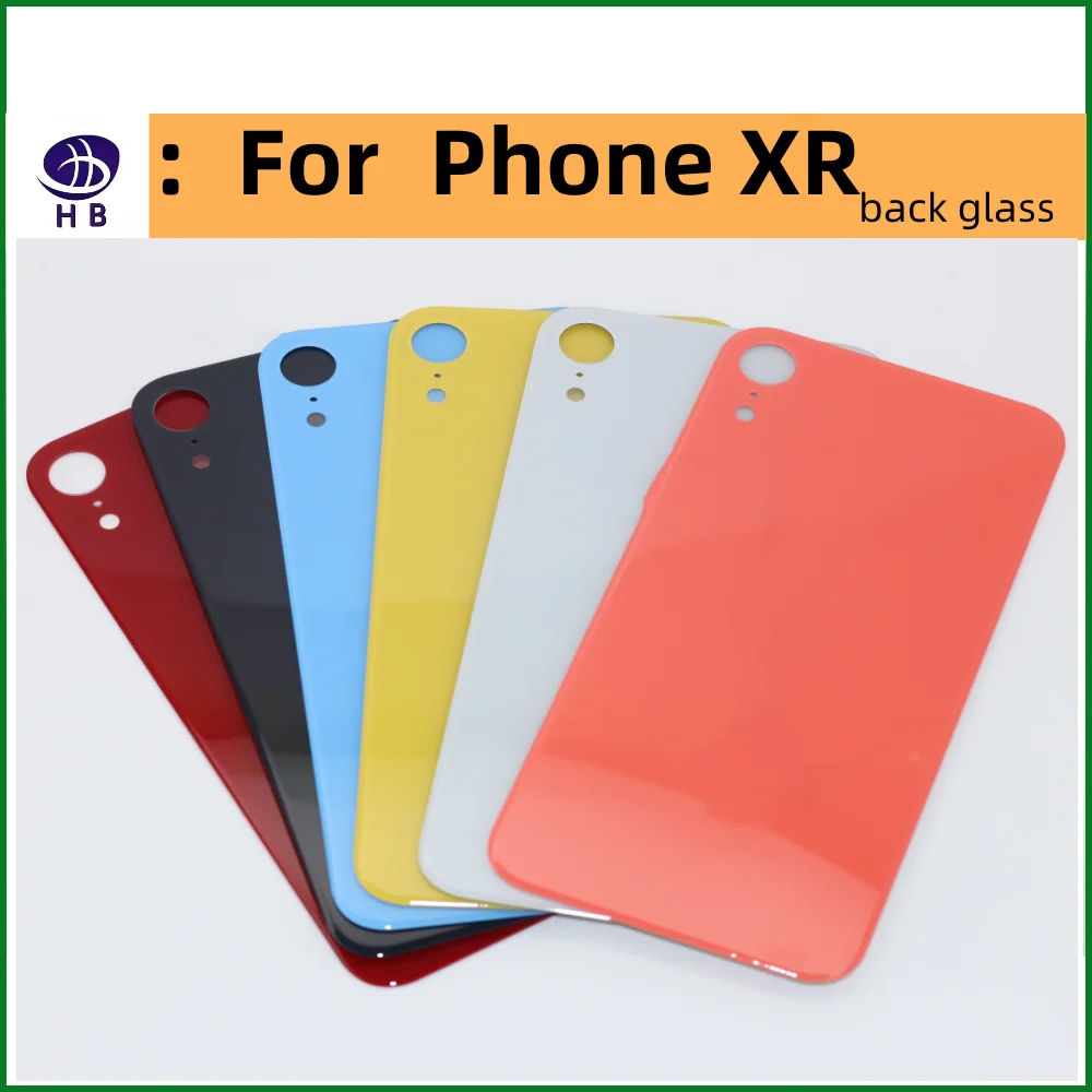 

10pcs For iPhone xr Back glass Battery Cover Replacement with Back Sticker for iPhone XR Back Door Case Frame Back Case Glass