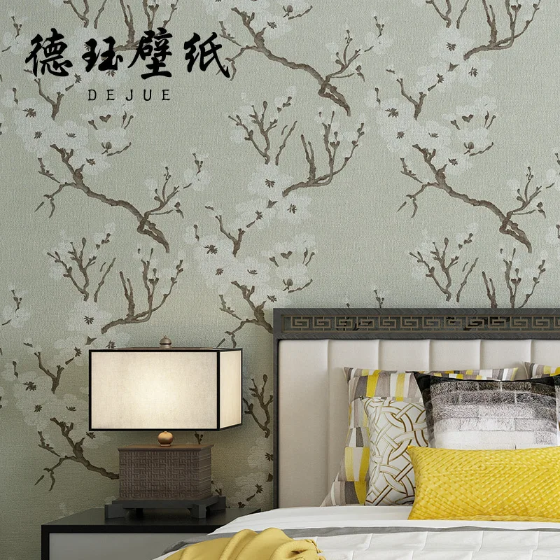 

New Chinese Style Plum Blossom Wallpaper Classical Background Wall Chinese Wind Wallpaper Advanced Sense Wallpap