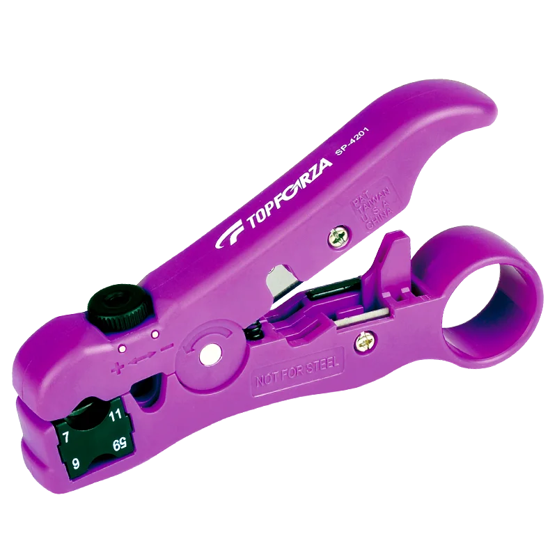 

UTP/STP RG59/6/7/11 Cable Stripper Cutter Flat Round Network Peeling Plier Wire Coax Coaxial Stripping Tool