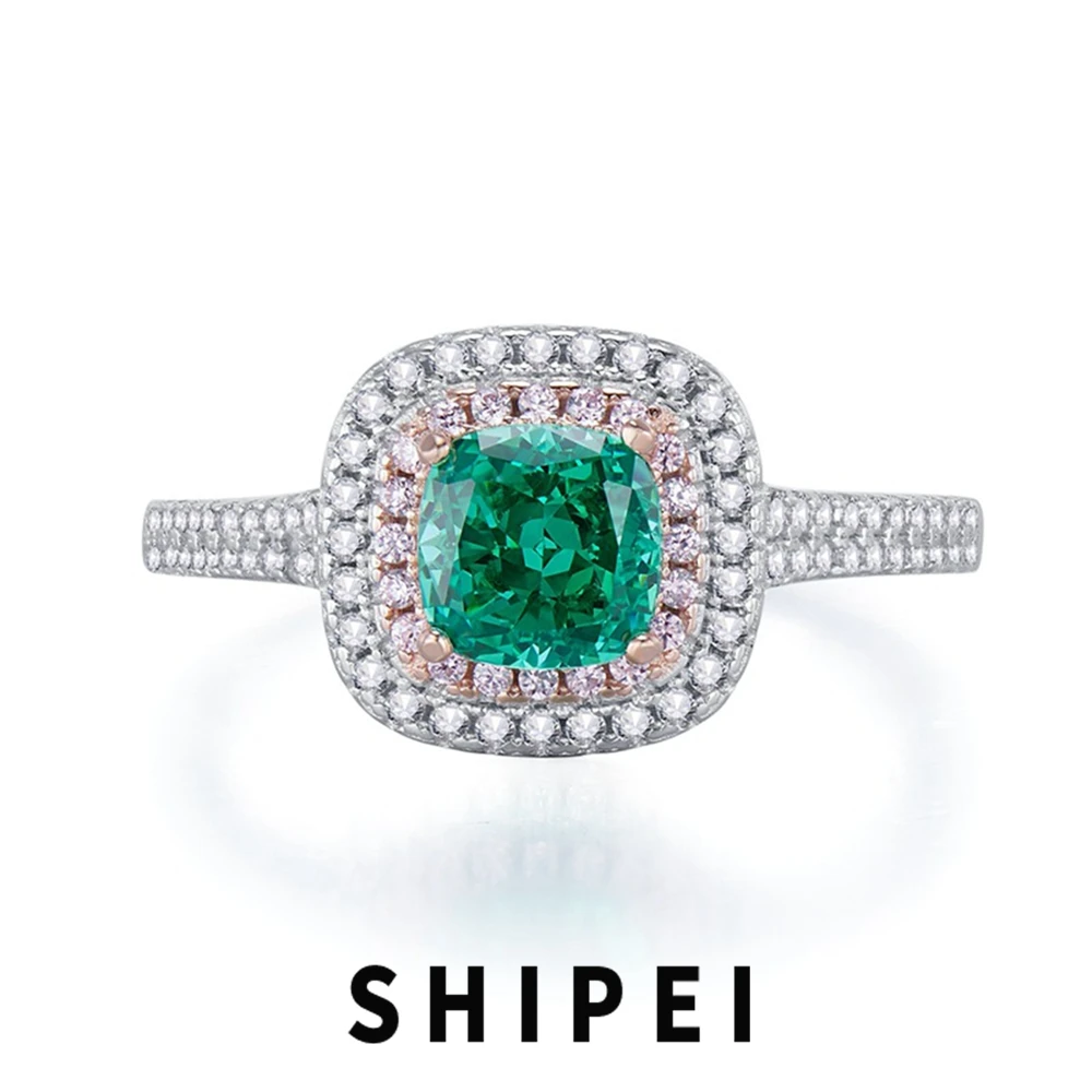 

SHIPEI Vintage 925 Sterling Silver Crushed Ice Cut Paraiba Tourmaline Gemstone Ring for Women Engagement Fine Jewelry Wholesale