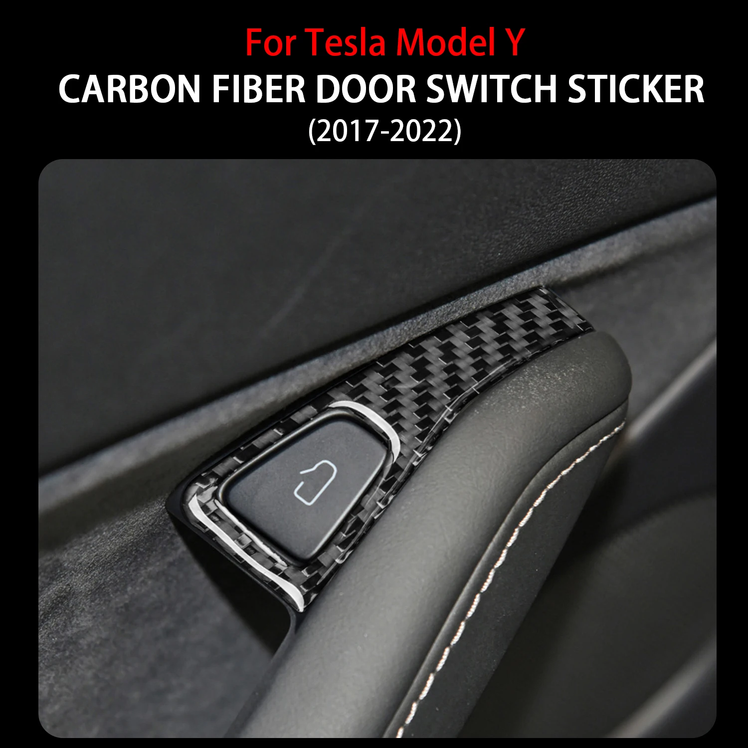 

Панель управления дверным переключателем из углеродного волокна для Tesla Model Y 2020 + Model 3 2017-2022, отделочная крышка, аксессуары для интерьера автомобиля, наклейка