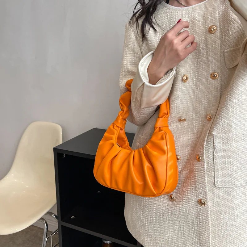 Fashion French Style Temperament Ruffle Underarm Shoulder Women's Bag Summer Popular Leisure All-Match Cloud Bag