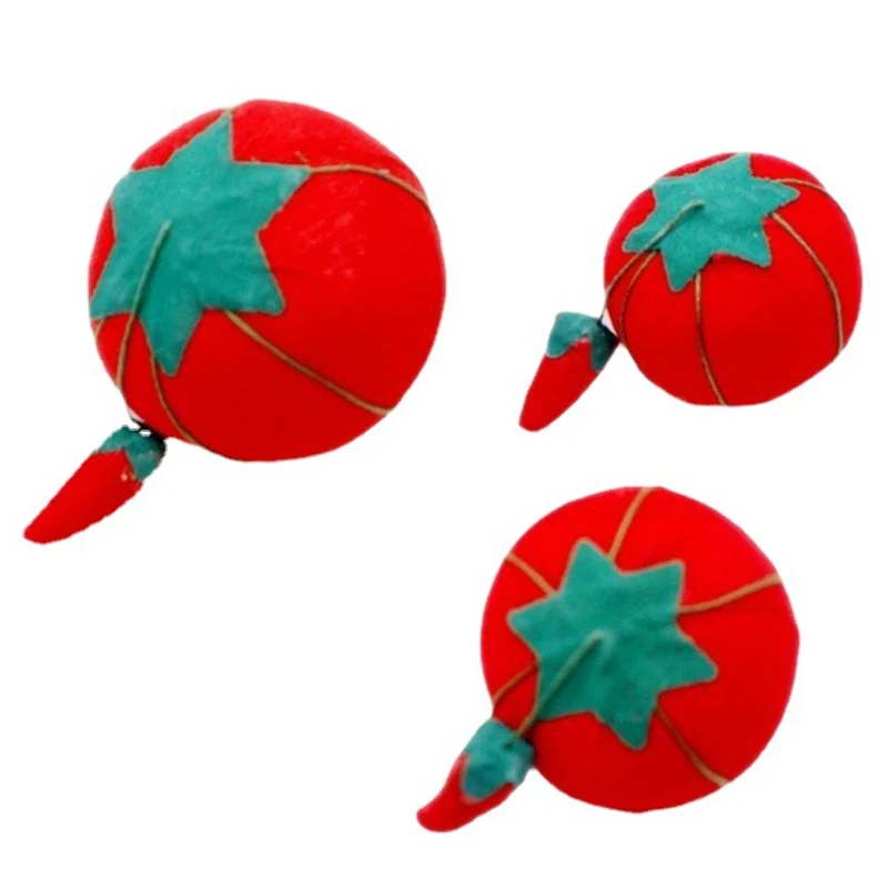 Томатная игольница шарообразной формы для шитья Tomato Ball Shaped Sewing Needle Pin Cushion DIY Cross Stitch Tool Pincushions With Elastic Wrist Belt Accessories