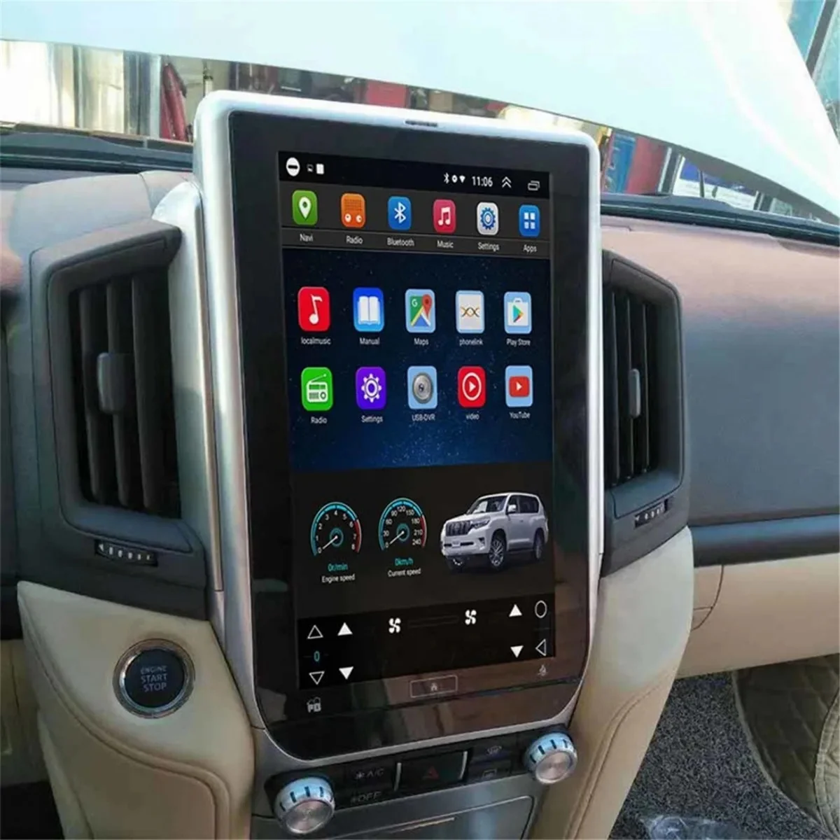 13 6-дюймовый Android13.0 256G 8G автомобильный радиоприемник с GPS-навигацией для TOYOTA LAND