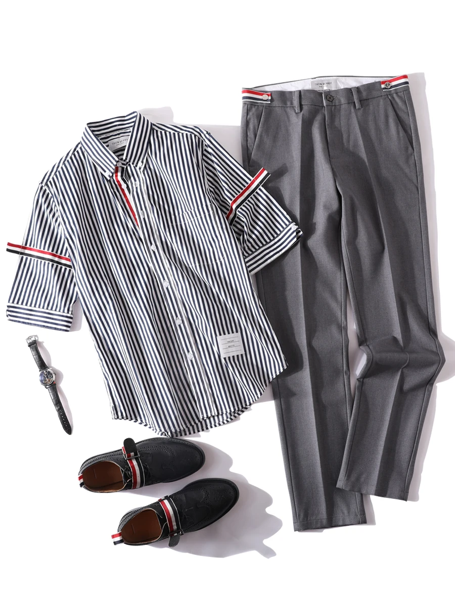 

Новинка весна-лето Брендовые прямые брюки TB повседневные облегающие парные модели безжелезные Костюмные брюки для мужчин и женщин