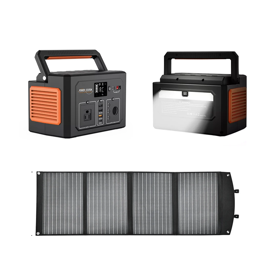 

400w solar bank generator kits camping portable power station free energy for emergency backup