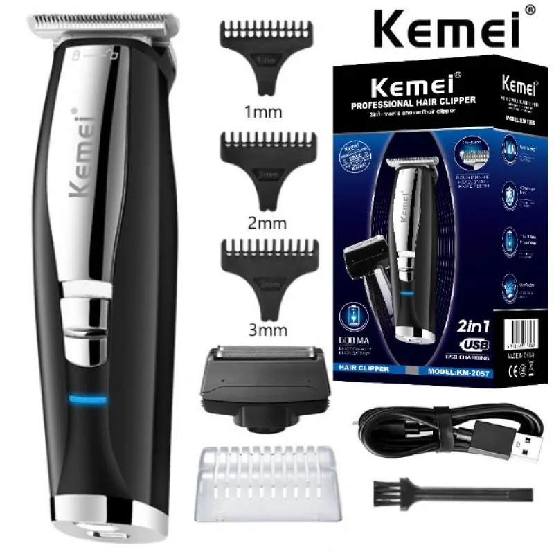 

Kemei 2 In 1 Hair Beard Trimmer Electric Shaver for Men 0mm Baldheaded Hair Clipper Reciprocating Razor Finish Shaving Machine