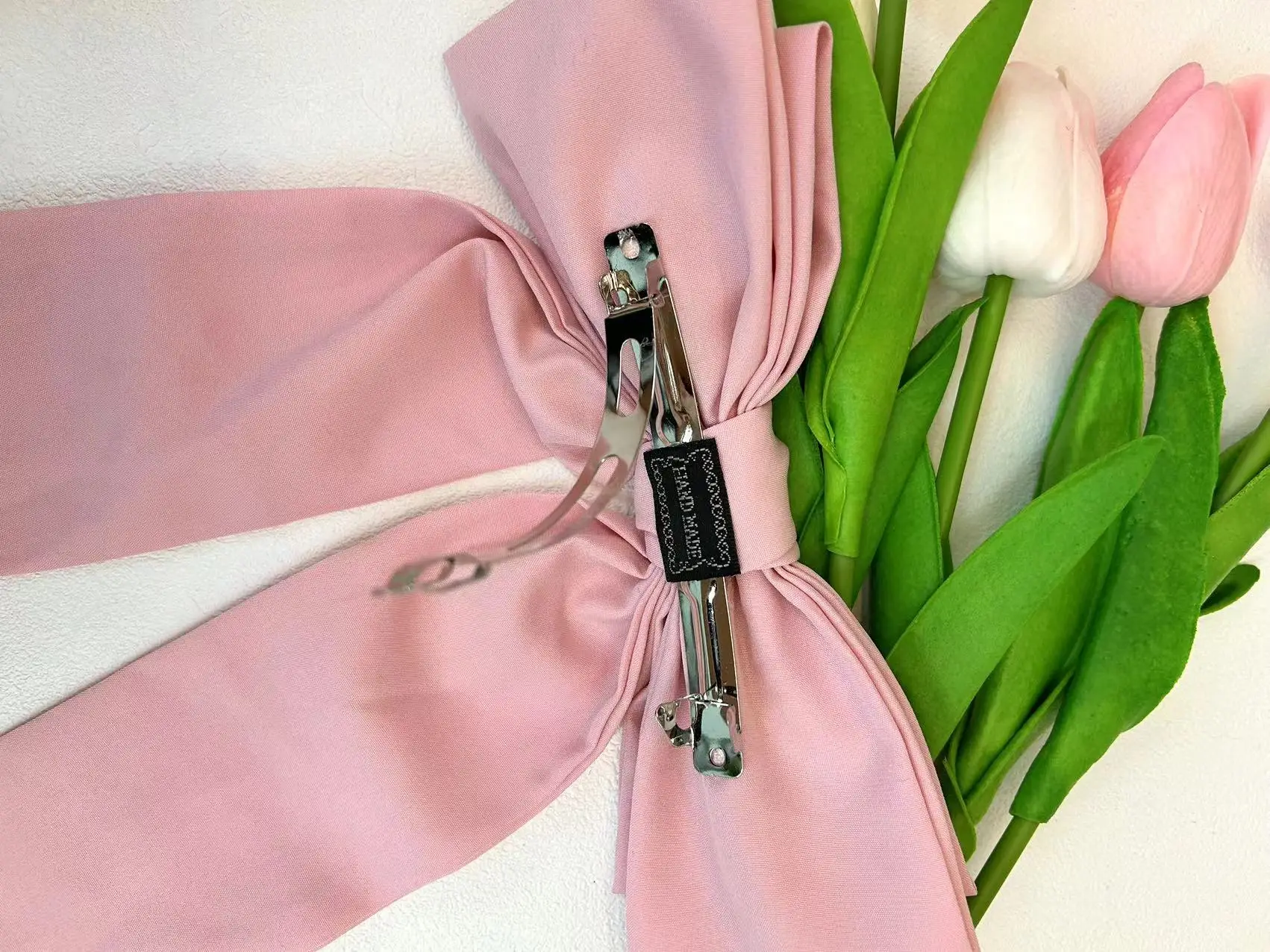 Персонализированные банты Заколки для волос Вышивка Имя и логотипом Большие