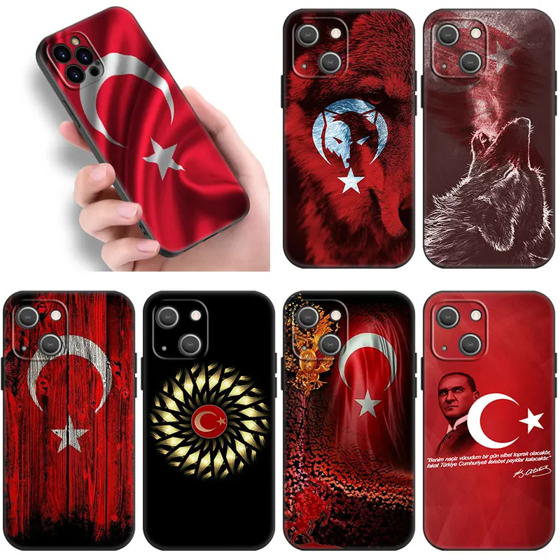 Силиконовый чехол с турецким флагом для Apple iPhone 13 12 Mini 11 Pro Max 7 8 XR XS MAX 6 6S Plus 5 5S SE