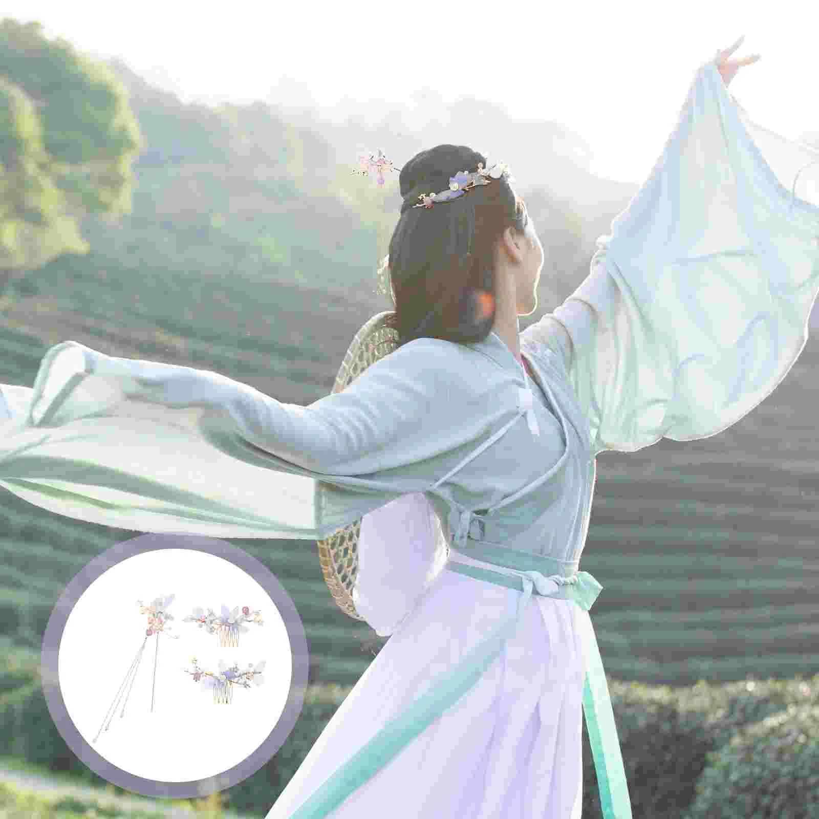 

3pcs Decorative Traditional Creative Chinese Hanfu Hairpins for Girls Females