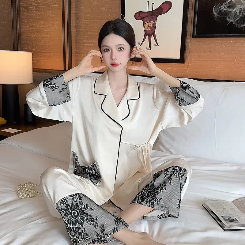 Новинка весенне-осенняя Женская Высококачественная Домашняя одежда из вискозы с