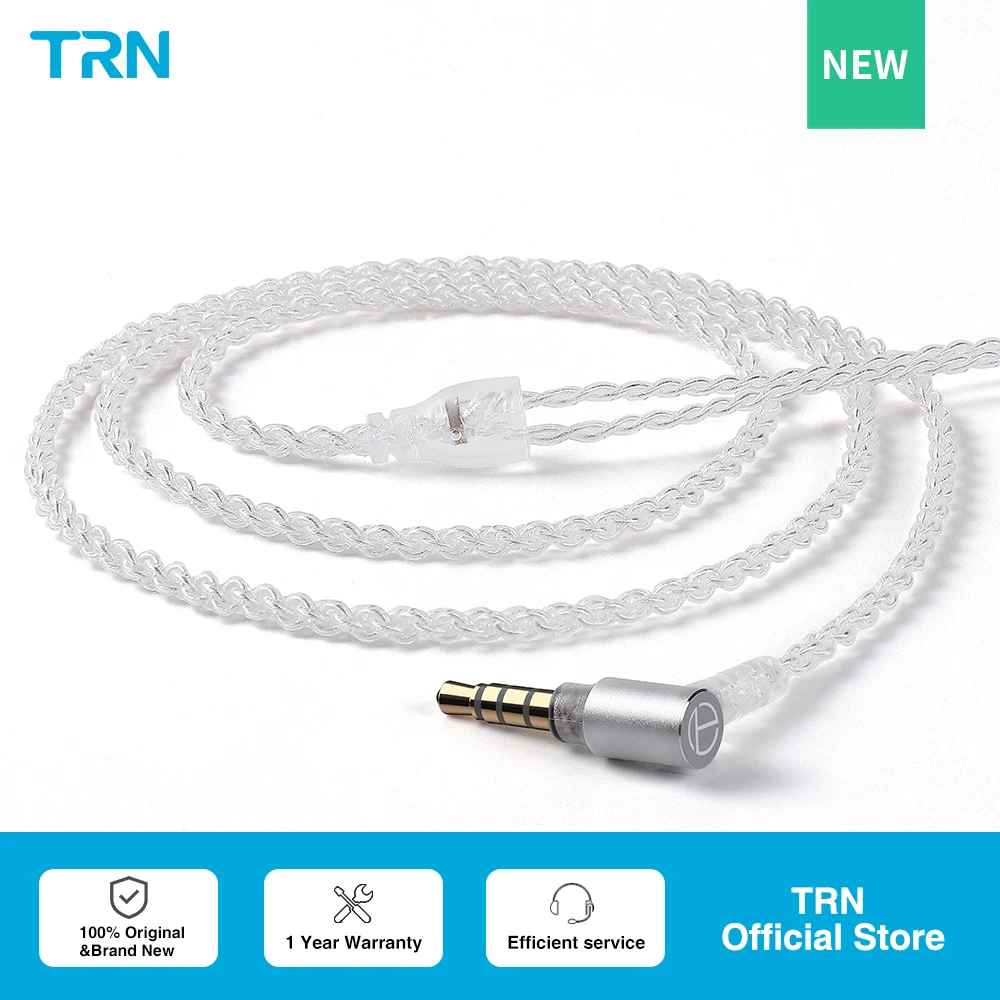 TRN A2 Balanced Cable Silver Plated Cable HIFI Earphone MMCX/2Pin Connector Use For TRN V10/V20/V60 V90 TRN VX PROTA1 MT1 For KZ