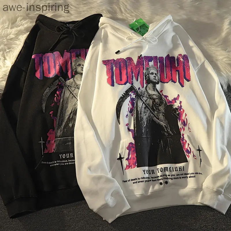 

Вдохновляющий модный брендовый свитер в стиле ретро с капюшоном для мужчин и женщин, свободная осенне-зимняя куртка в стиле хип-хоп для влюб...