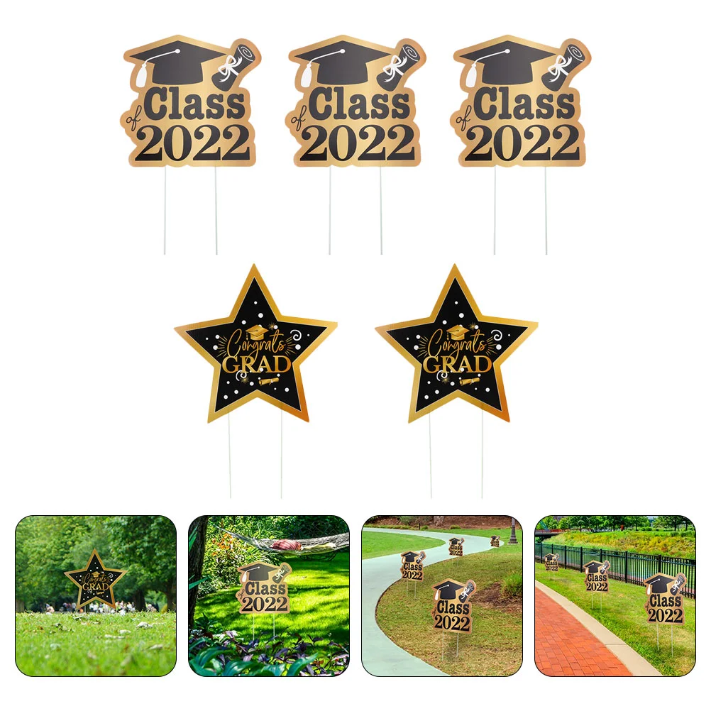 

1 Set Graduation Yard Sign Decoration Congrats Graduation Outdoor Lawn Signs