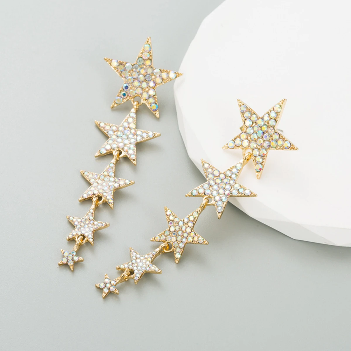 

Изысканные серьги-подвески из сплава в виде звезд, 3 шт.