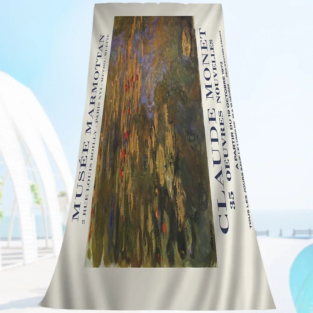 Пляжное полотенце Claude Monet Abstract Retro из микрофибры