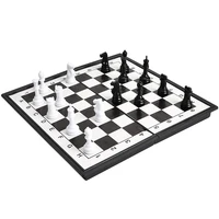 small chess set travel board game with folding soft checkerboard for kids children adults outdoor portable parent child toys