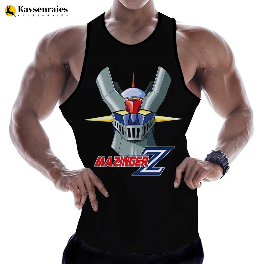 

New Mazinger Z Anime Movie Robot Streetwear 3D Tank Tops Men's Clothing Fashion Casual Tops Kids Boys Girls Sleeveless Shirts