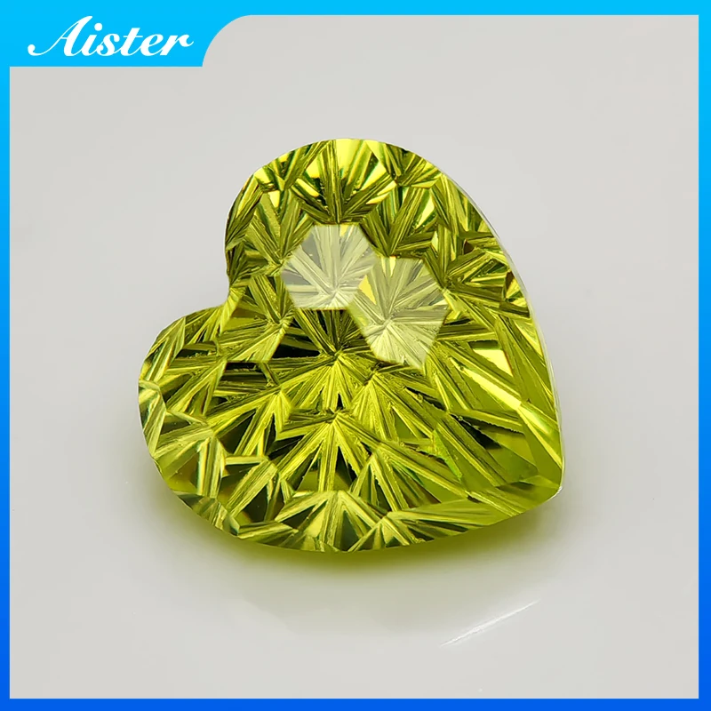 Новый Apple Green 6x6 мм сердце пиротехническая огранка кубический цирконий камни
