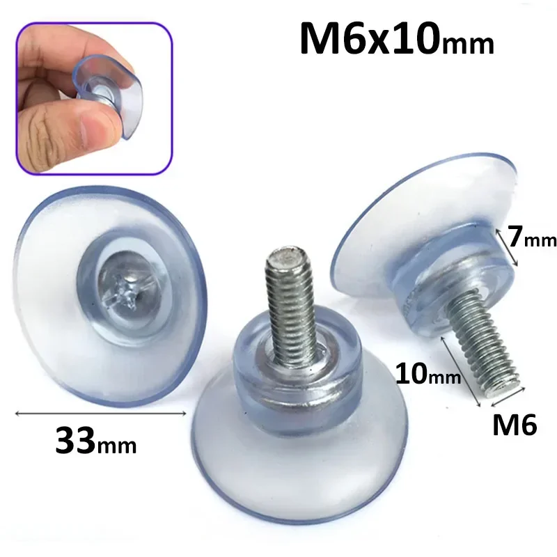 

Прозрачные присоски с резьбовым стержнем М6 или М8